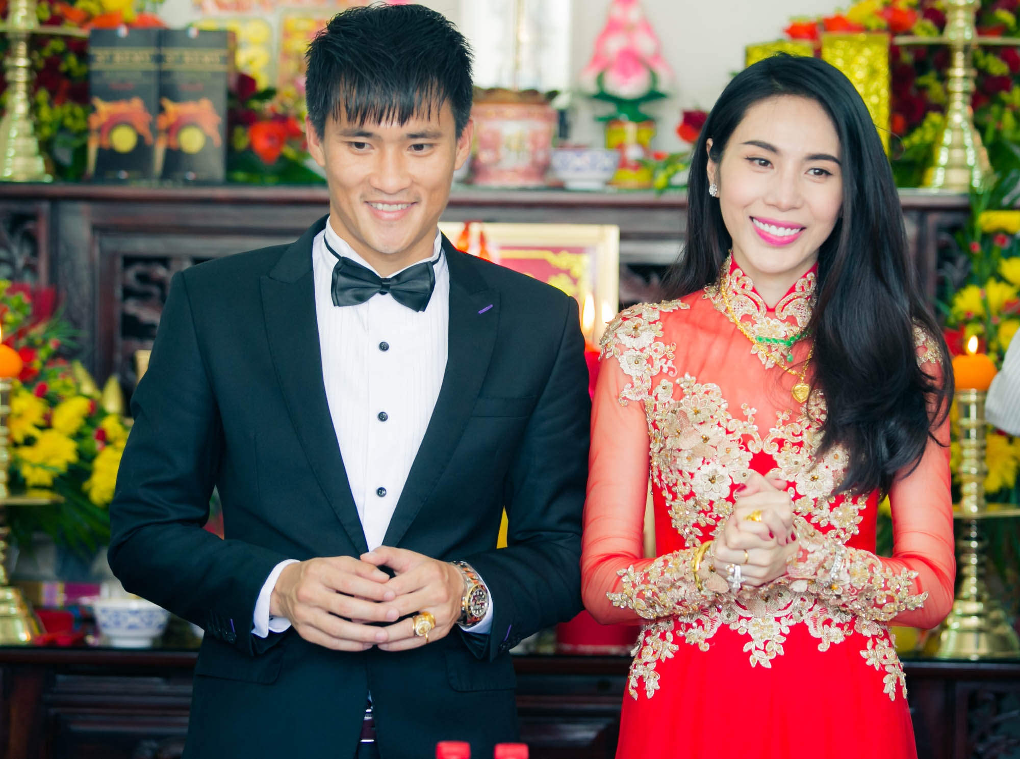 Thủy Tiên và Công Vinh cảm ơn  mọi người.