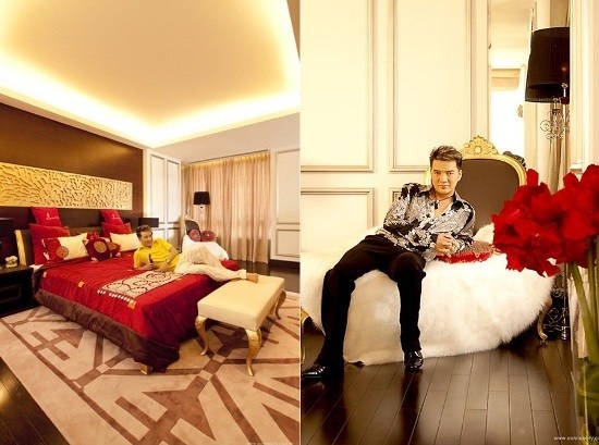 Nằm ở tầng cao nhất, căn hộ có diện tích 700 mét vuông chưa kể sân vườn được giọng ca Say tình lấy tông màu trắng chủ đạo để trang trí. Căn hộ được chia làm 2 tầng với 3 mặt bao quanh bằng cửa kính rộng. Hiện Đàm Vĩnh Hưng chủ yếu sống ở ngôi nhà tọa lạc ở quận 10. 