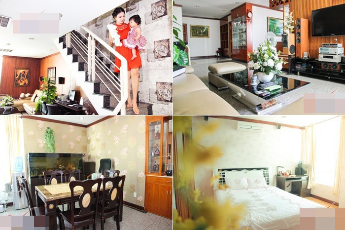 Năm 2011, hoa hậu thể thao Trần Thị Quỳnh theo chồng về sống tại một căn hộ penthouse ở TP HCM khá rộng rãi, thoải mái. Tổ ấm 2 tầng của hoa hậu có diện tích 200 mét vuông nằm ở quận 7 được bày trí ấm áp, gọn gàng. 