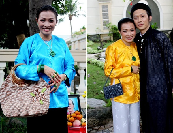 Bên cạnh lối diễn hài hước, dì Tư Cửu Huyền còn gây ấn tượng bởi những bộ đồ đủ màu sắc nổi bật cùng với trang sức vàng ngọc nặng tay.