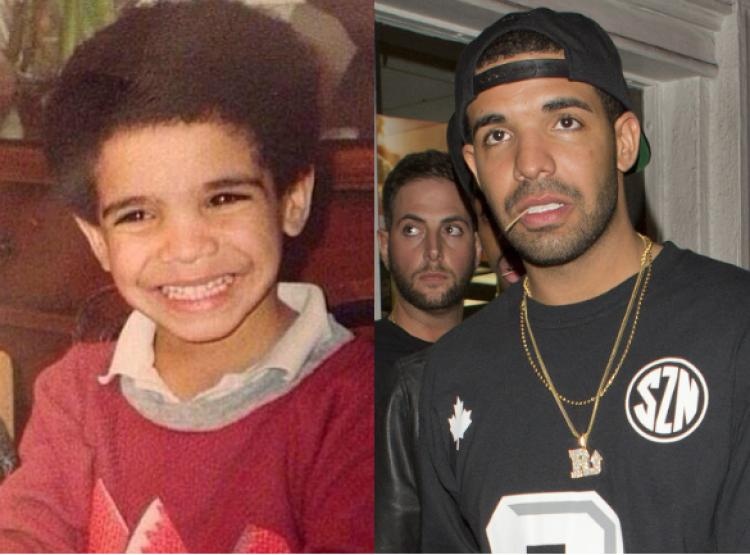 Trước khi trở thành rapper nóng nảy, hiếm khi cười như hiện nay, Drake từng là cậu bé có nụ cười hiền thân thiện.