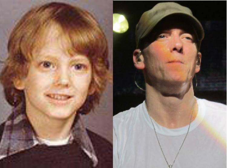 Eminem đã từ bỏ mái tóc vàng khá đẹp của anh thời còn nhỏ, để nhuộm bạch kim và cắt ngắn như hiện tại. Hình ảnh thời nhỏ của rapper Lose Yourself khá xinh trai.