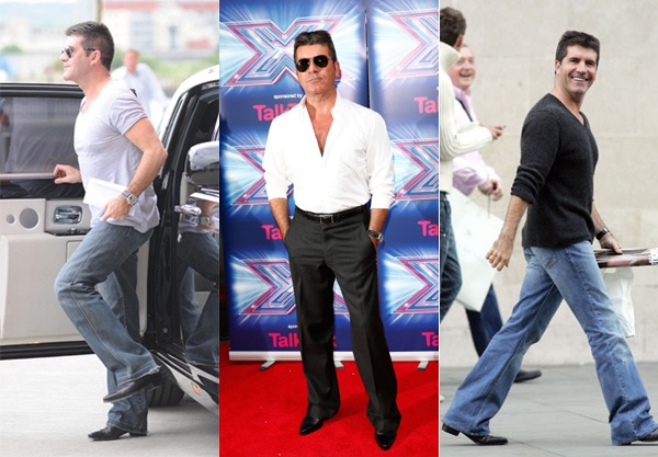 Nhà sản xuất âm nhạc đình đám Simon Cowell nhiều lần bị so sánh mặc như phụ nữ vì thường chọn đi giày có phần mõm nhọn, đế cao gót.