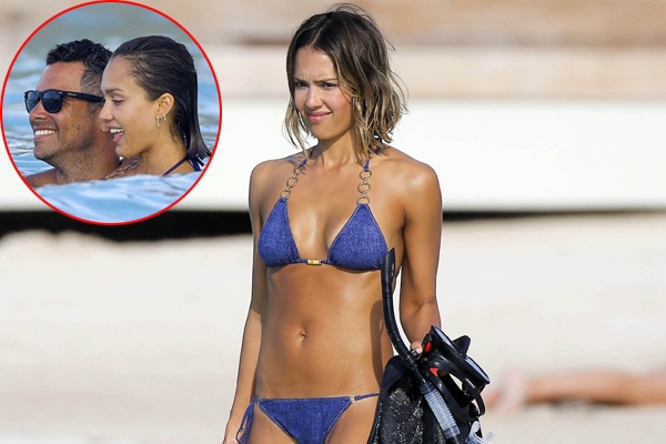 Jessica Alba khoe dang nuot na ben chong hinh anh