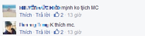 Những nhận xét không mấy khả quan của khán giả dành cho MC Duy Hải trên fanpage chương trình.