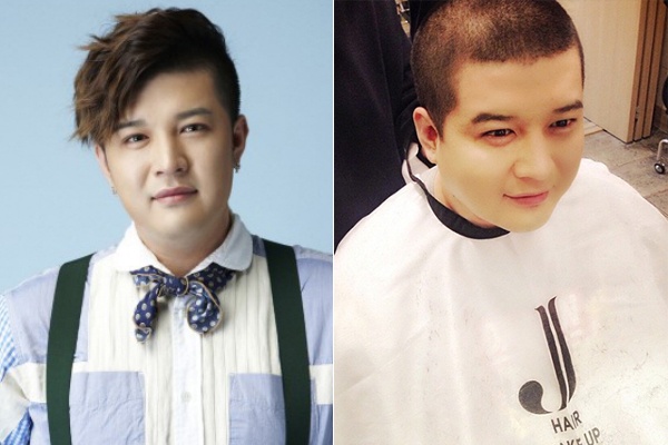 Cuối tháng 3 vừa rồi, thành viên Shindong của nhóm Super Junior đăng bức ảnh tự sướng chụp mái tóc 3 phân khoe với người hâm mộ. Nam ca sĩ hào hứng chuẩn bị cho ngày nhập ngũ. 