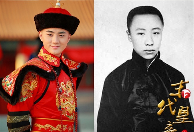 Dư Thiếu Quần đẹp trai hơn nhưng vẫn có tố chất của vua Phổ Nghi thời thanh niên.