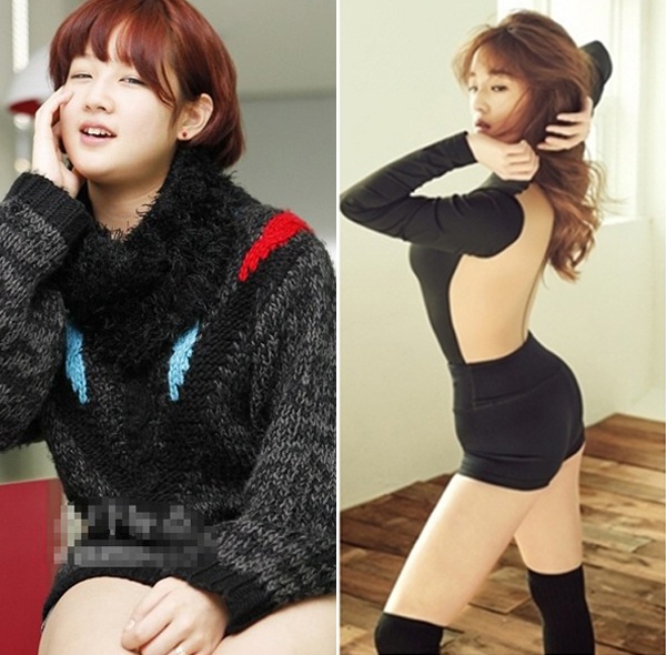 Ít ai tin được rằng nữ ca sĩ Park Bo Ram gợi cảm trên trang bìa tạp chí từng có thời béo tròn. Trường hợp của Bo Ram là minh chứng vịt hóa thiên nga gây ngỡ ngàng nhất của showbiz Hàn. 