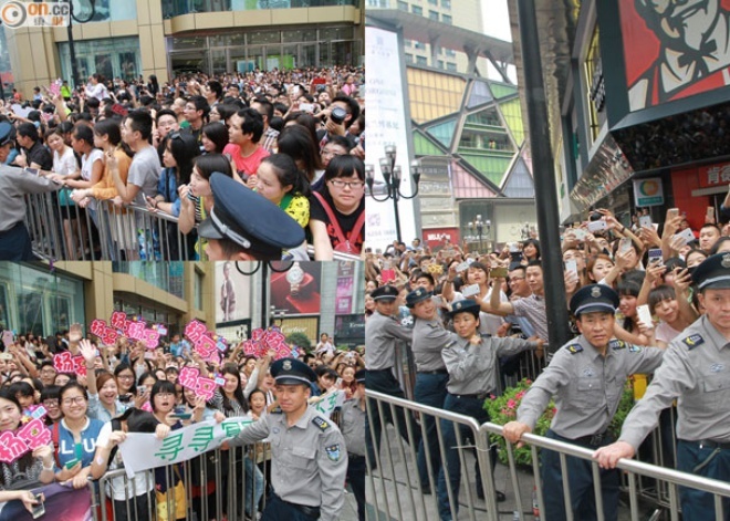 Cảnh tượng hỗn loạn xảy ra tại Trùng Khánh (Trung Quốc) vì sự hiện diện của Dương Mịch.