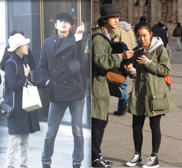 “Trốn” ra nước ngoài: Đây là lựa chọn lý tưởng được nhiều cặp đôi áp dụng vài năm nay. Khi còn yêu nhau, Kim Bum và Moon Geun Young đi du lịch đến châu Âu sau khi hoàn thành bộ phim Goddess of Fire. Trước đó, Jung Woo Sung và Lee Ji Ah cũng đến châu Âu để được ở bên nhau tự do. 