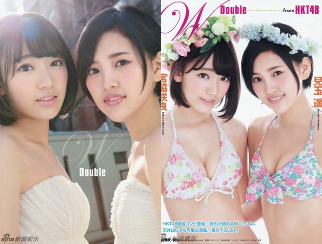 Vẻ đẹp tinh khôi không kém phần gợi cảm của hai cô gái nhóm nhạc HKT48.