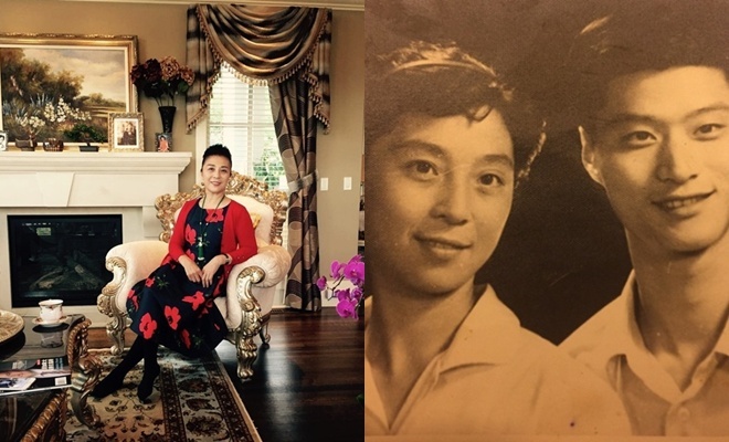 Cuộc sống xa hoa hiện tại của mẹ Phạm Băng Băng (trái) và ảnh thời trẻ cùa bà bên chồng.