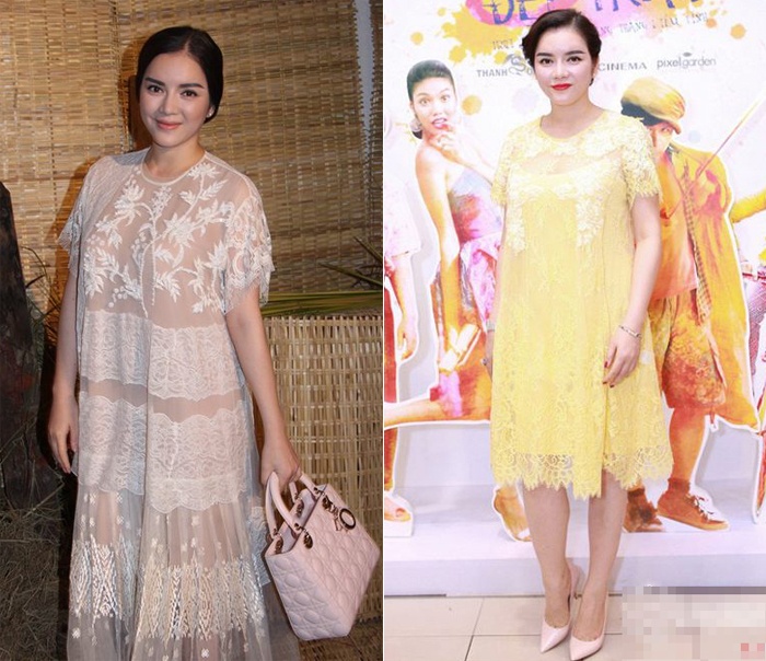 Sở hữu vóc dáng hơi đẫy đà, Lý Nhã Kỳ hợp với những trang phục có độ ôm vừa phải hoặc thiết kế đuôi cá…thay vì bộ váy suông thẳng. Thiết kế này không chỉ giấu đi đường cong người mặc mà còn khiến tổng thể thêm tròn trịa. Nữ diễn viên từng khiến người khác hiểu lầm mang bầu cũng vì diện váy suông.