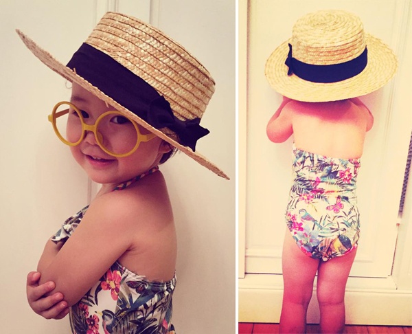 Cũng giống như bao cô nhóc khác, công chúa nhỏ Luna của diễn viên múa Linh Nga cũng tập tành làm điệu. 