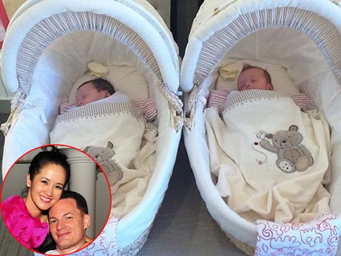 Năm 2012, diva nhạc Việt Hồng Nhung âm thầm hạ sinh cặp song sinh Tôm - Tép với người chồng quốc tịch Mỹ Kevin. Trước đó, nữ ca sĩ vốn kín tiếng đời tư tạm thời rút khỏi showbiz để dưỡng thai. 2 năm sau, vào dịp sinh nhật tròn 2 tuổi, Hồng Nhung mới khoe hình ảnh hai con. Trên trang cá nhân, cô Bống đăng ảnh các con khi mới chào đời đang nằm trong nôi. 