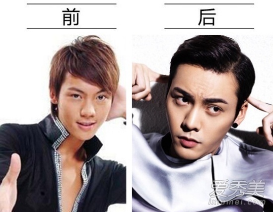 Trần Vỹ Đình khi còn là ca sĩ hoạt động chủ yếu tại thị trường Hong Kong (trái) và gương mặt cá tính, đầy góc cạnh hiện nay. Từ một chàng trai lận đận trong sự nghiệp, Vỹ Đình đã vươn tầm lên hàng ngũ sao trẻ triển vọng.