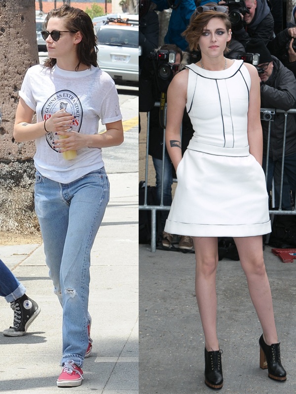 Váy ngắn, crop top, váy xuyên thấu được Kristen chinh phục dễ dàng. Ngay sau khi sự kiện kết thúc, cô lại trở về với đôi giày thể thao quen thuộc. 