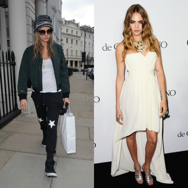Chân dài Cara Delevingne cũng có bước chuyển mình rõ rệt từ street style đến thảm đỏ. Những trang phục đậm chất tomboy được Cara tạm thay thế bằng nhiều phong cách như gợi cảm, phóng khoáng... 