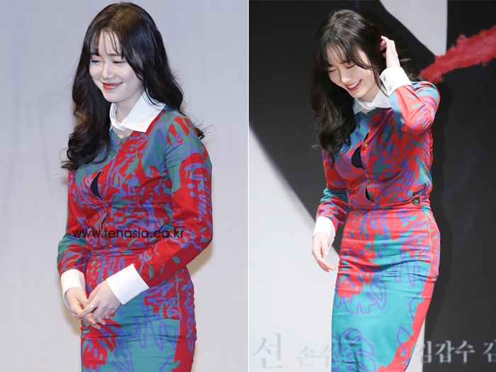 Goo Hye Sun tăng cân không kiểm soát. Điều đáng chú ý là khi dự buổi ra mắt phim mới, nữ diễn viên chọn sai trang phục. Bộ váy kín mít không che chắn được vóc dáng đẫy đà mà còn bị bục cúc khiến hình ảnh “nàng Cỏ” kém trau chuốt. 