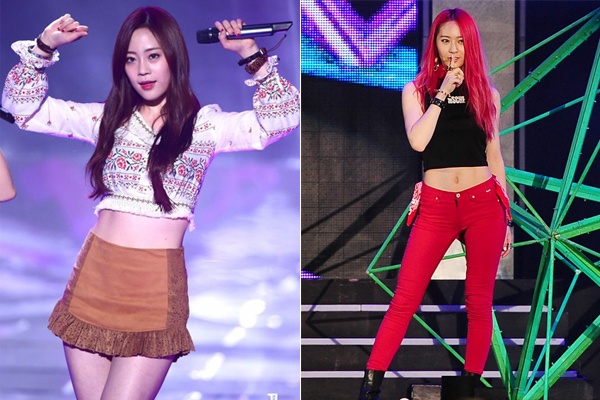 Kieu nu Kpop khoe eo tren san khau ngay he hinh anh