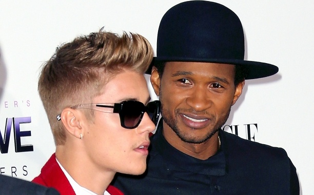 Justin Bieber va Usher ra hau toa vi dao nhac hinh anh