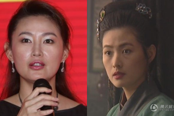 Vương Tư Ý trong vai Phan Kim Liên (phải) và hình ảnh hiện nay.