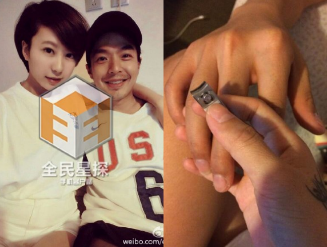 Lý Uy bên người cũ (trái) và tấm ảnh do cô đăng tải chứng minh quan hệ tình cảm của họ không chỉ là người dưng như tài tử nổi tiếng khẳng định.