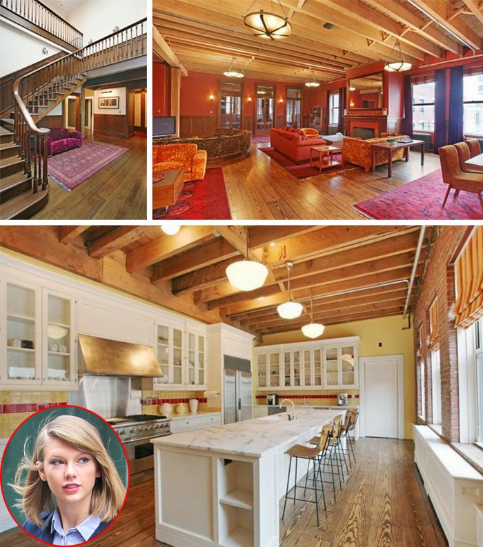 Năm nay, Taylor Swift tiếp tục lọt top những ngôi sao có thu nhập cao nhất làng giải trí theo Forbes thống kê. Hiện tại, nữ ca sĩ đang ở căn hộ áp mái trong khu TriBeCa, New York. Căn penthouse này được mua về với giá gần <abbr class=