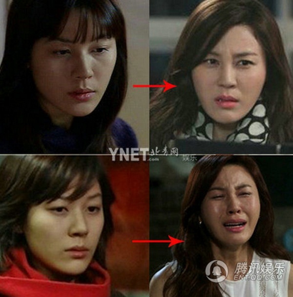 Kim Ha Neul thời đóng phim Dương cầm cách đây hơn 10 năm (trái) và hiện nay. Cô bị cho ngày càng giống...tượng sáp.