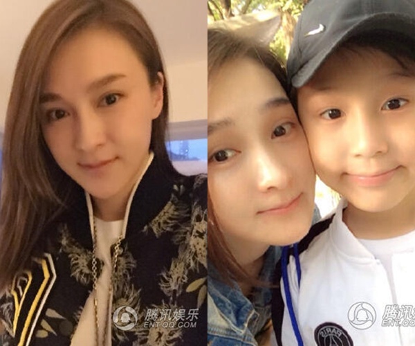 Lợi Gia Đồng hiện nay và ảnh chụp với con trai.