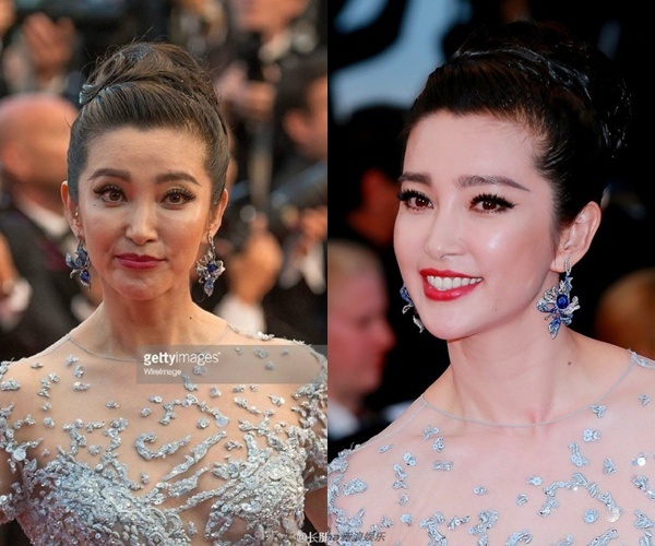 Xuất hiện trên thảm đỏ Cannes lần thứ 68, Lý Băng Băng được khen ngợi hết lời nhờ sự trẻ trung so với tuổi thật. Nhưng ở loạt ảnh do Getty Images cung cấp, người đẹp họ Lý lộ rõ dấu hiệu già nua. Không photoshop, người đẹp 42 tuổi không thể che giấu sự già nua.