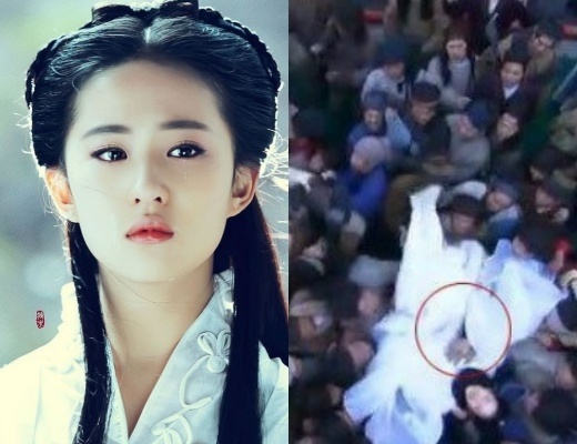 Lưu Diệc Phi trong một cảnh quay đã bị chính đàn anh của mình đụng chạm vòng một. Nữ diễn viên sau đó phải thừa nhận rằng cô hoảng hốt nhưng không thể làm gì trong tình cảnh bị sàm sỡ công khai.