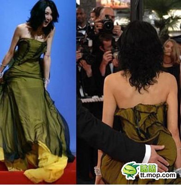 Trương Mạn Ngọc cứng đờ khi bị sàm sỡ vòng ba.