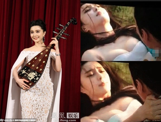 Trước đó, trên các trang mạng lan truyền đoạn clip trong phim Dương Quý Phi của Phạm và tài tử Lê Minh. Nữ diễn viên 34 tuổi có khá nhiều cảnh hở ngực và cả cảnh ân ái với Thiên vương Hong Kong. 