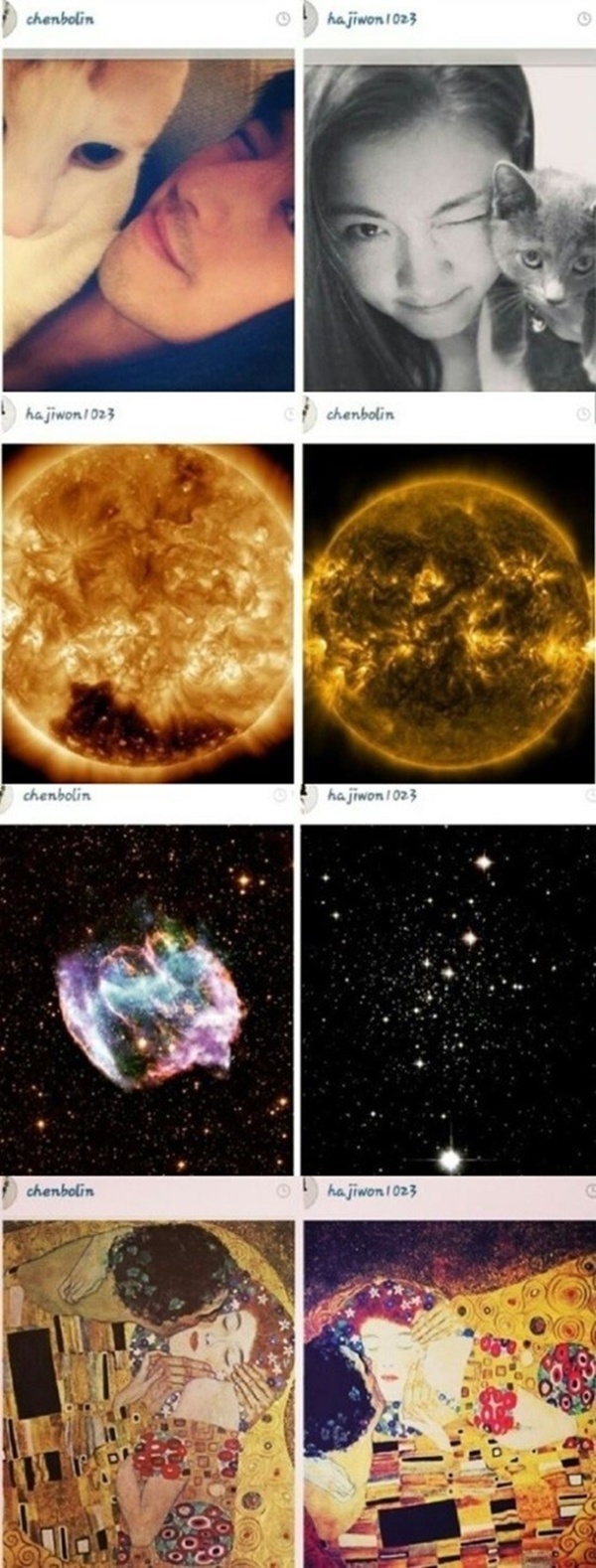 Hình ảnh tương tự trên trang cá nhân của Trần Bách Lâm và người đẹp Hàn Quốc.