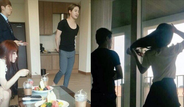 Junsu và cô gái lạ ở bên nhau trong loạt ảnh.