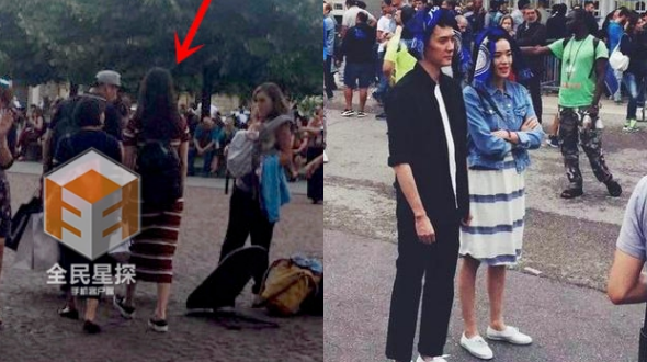 Nghê Ni bị bắt gặp đi mua sắm ở Ý (trái) cùng thời điểm tình cũ Phùng Thiệu Phong có lịch quay phim ở đây.