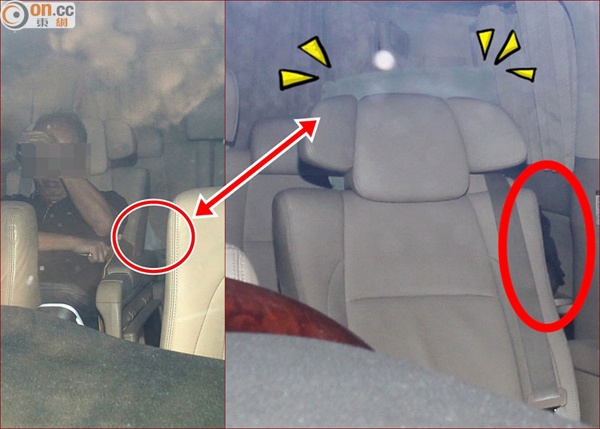 Dương Tư Kỳ nấp sau ghế sau khi bị phát hiện chuyện hẹn hò.