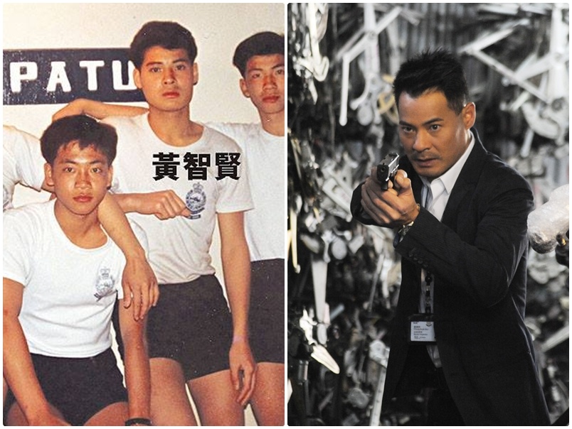 Huỳnh Trí Hiền khi là cảnh sát và trong phim “Lôi đình tảo độc”.