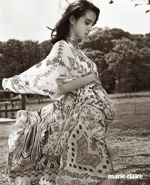 Mỹ nhân phim Ju Mong khoe bụng bầu 7 tháng.