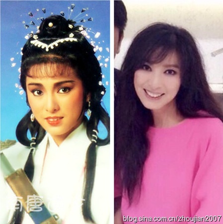 Các tác phẩm của Kim Dung được dựng nhiều lần trên màn ảnh, từ năm này sang năm khác. Cũng từ phim của ông, nhiều mỹ nhân nổi tiếng được chú ý, tỏa sáng. Người ta nói, giai nhân trong các bộ phim này không chỉ đẹp, chung tình mà còn có khí chất lữ hiệp. Đáng tiếc, thời gian qua đi, nhan sắc ngày ấy của họ cũng không còn như xưa. Mễ Tuyết trong vai Hoàng Dung trong bản Anh hùng xạ điêu 1976.