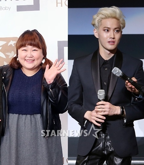 Danh hài Hong Yoon Hwa và Suho (EXO).