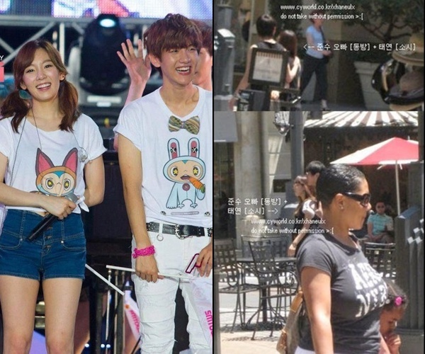 Taeyeon bên Baekhyun (trái) và Junsu.