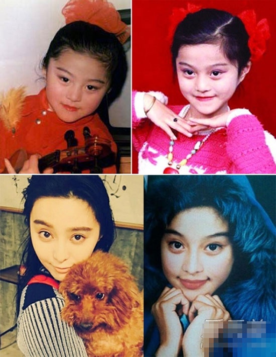 Phạm Băng Băng thời bé với đôi mắt sắc, môi nhỏ xinh và mũi cao. Với vẻ ngoài như mộng, 16 tuổi, Phạm Băng Băng đã nổi tiếng.