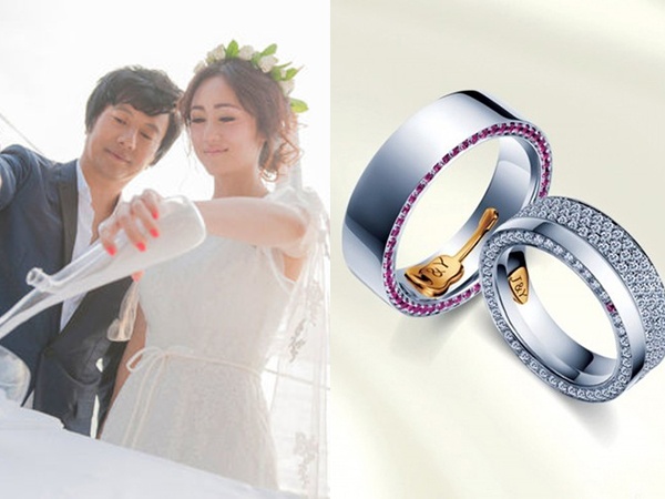 Diễn viên Lưu Vân cùng nhà sản xuất âm nhạc nổi tiếng Trịnh Quân đã kết hôn được 3 năm. Đây là cặp nhẫn thuộc thương hiệu I Do được đặt làm riêng dành cho hai người, hai người cũng không tiết lộ giá trị của chiếc nhẫn