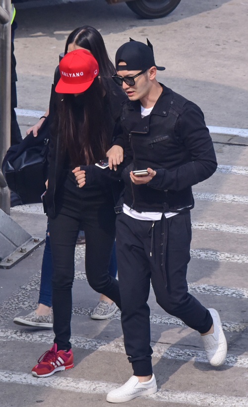 Angela Baby và Huỳnh Hiểu Minh có mặt tại Thượng Hải vào chiều 6/10.