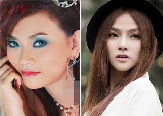 Gương mặt với mũi tẹt, cằm bành của Thu Thủy ngày nào đã trở thành cằm nhọn, mũi cao thanh thoát.