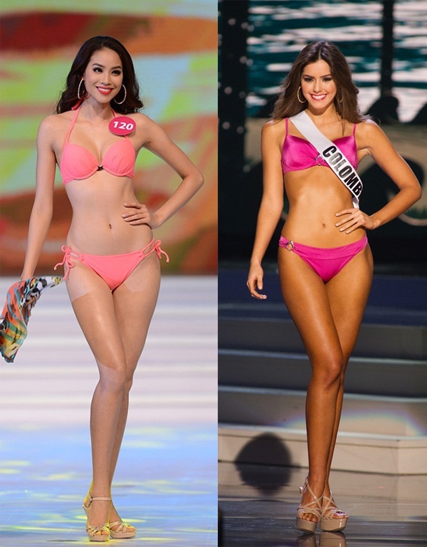 Vóc dáng “đồng hồ cát” gợi cảm của Phạm Hương gợi nhớ tới đương kim Hoa hậu Hoàn vũ Paulina Vege