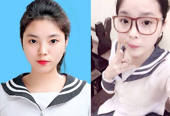 Hoa hậu Việt Nam 2014 Kỳ Duyên thời cấp 3 với gương mặt ngây ngô, trong sáng.