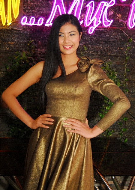 Hoa hậu Ngọc Hân từng khiến nhiều fan thất vọng với chiếc váy lệch vai màu đồng trong một sự kiện hồi năm 2012. Với trang phục này, đường nét gợi cảm của Ngọc Hân hoàn toàn bị che phủ, thay vào đó, thân hình của cô trông càng mập mạp hơn bao giờ hết. Thậm chí bộ cánh còn khiến Hoa hậu trở nên quê mùa.